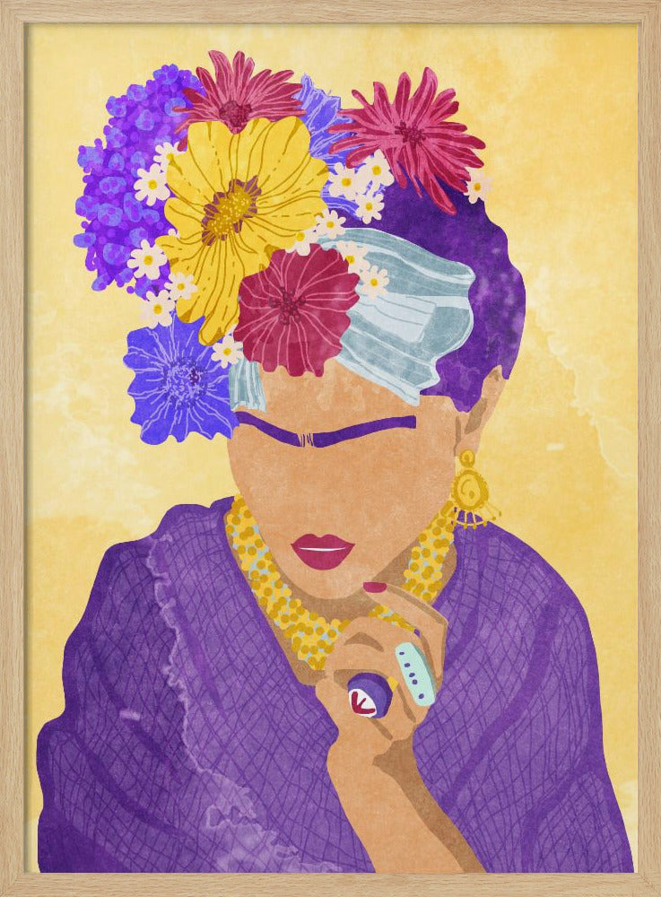 Frida and flowers - Poster / Art Print