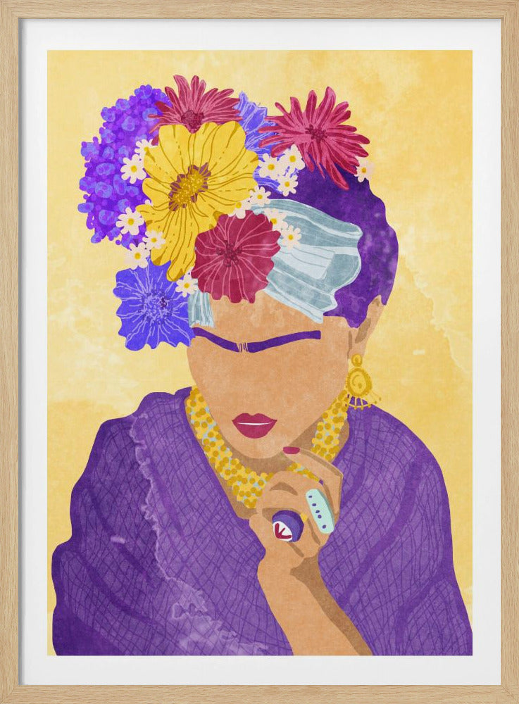 Frida and flowers - Poster / Art Print