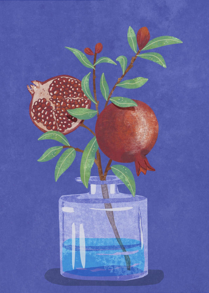 pomegranate in Vase - Poster / Art Print