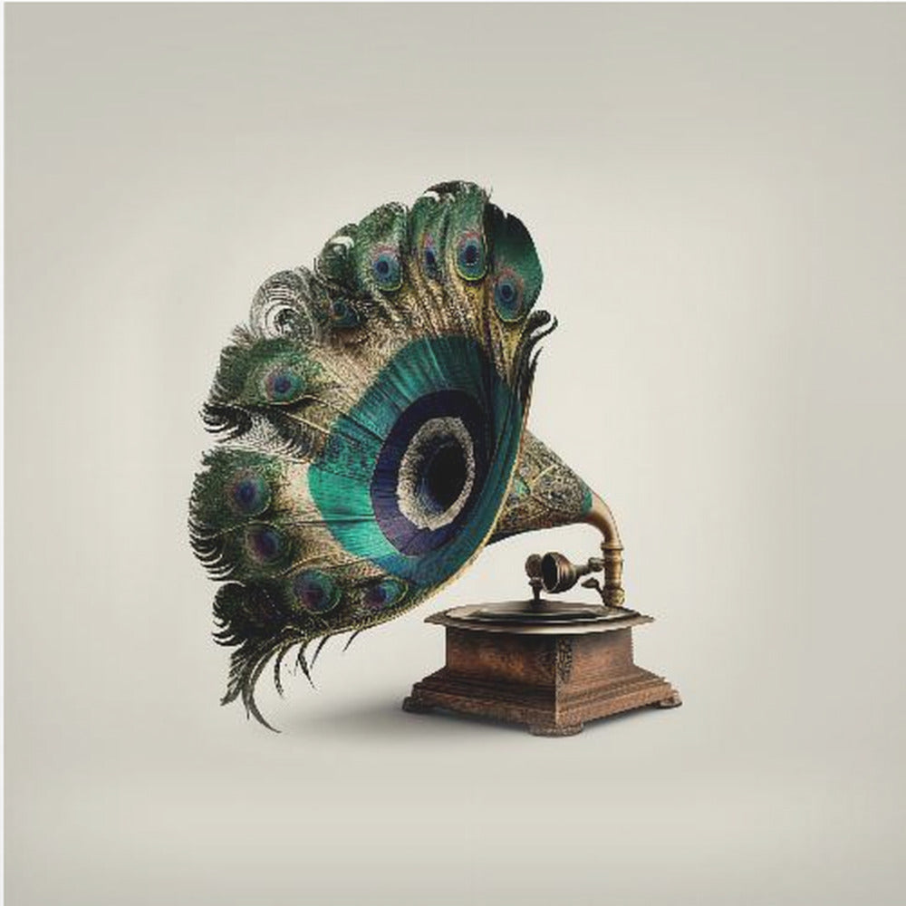 Peacock Gramaphone - Poster / Art Print