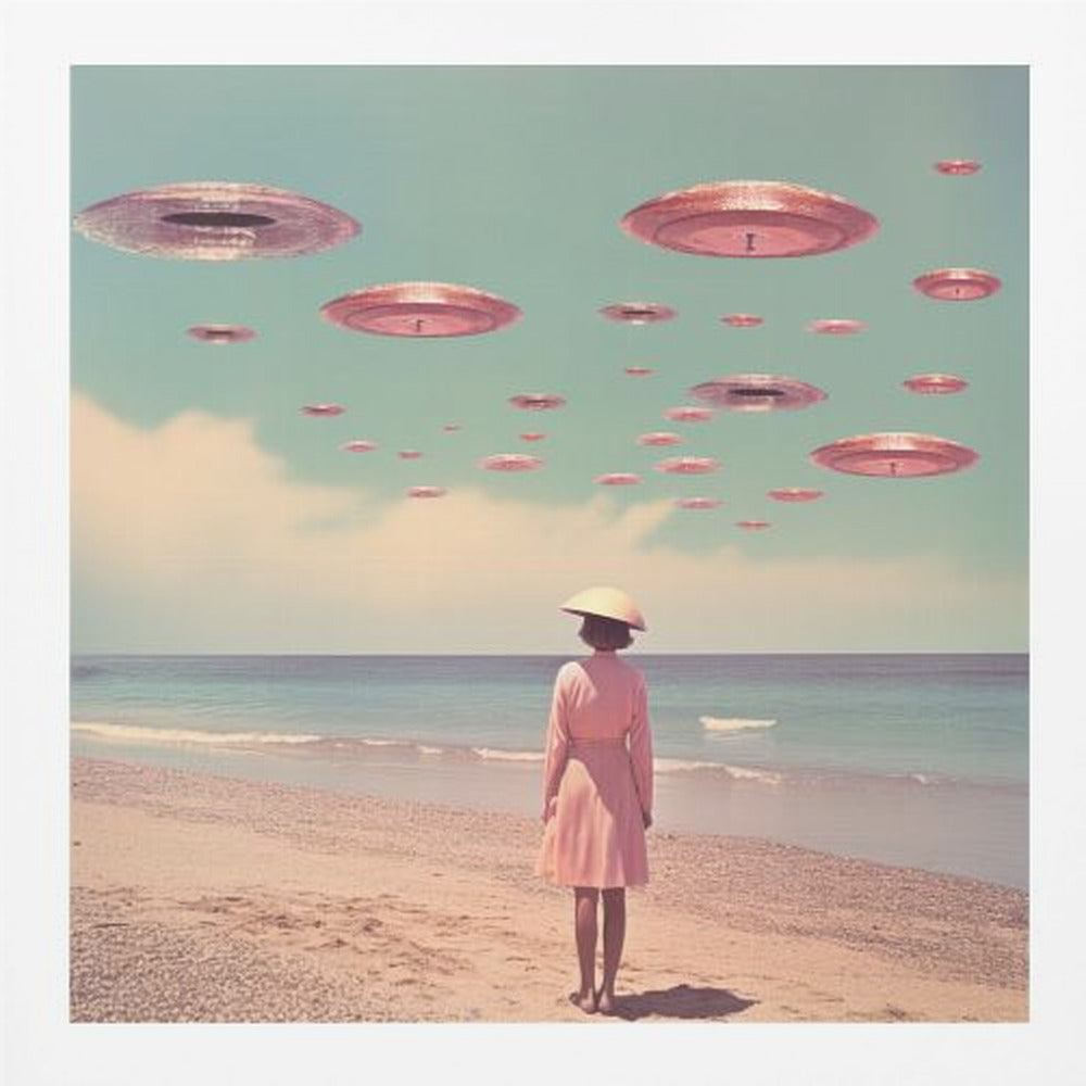 Space Beach Collage Art - Poster / Art Print