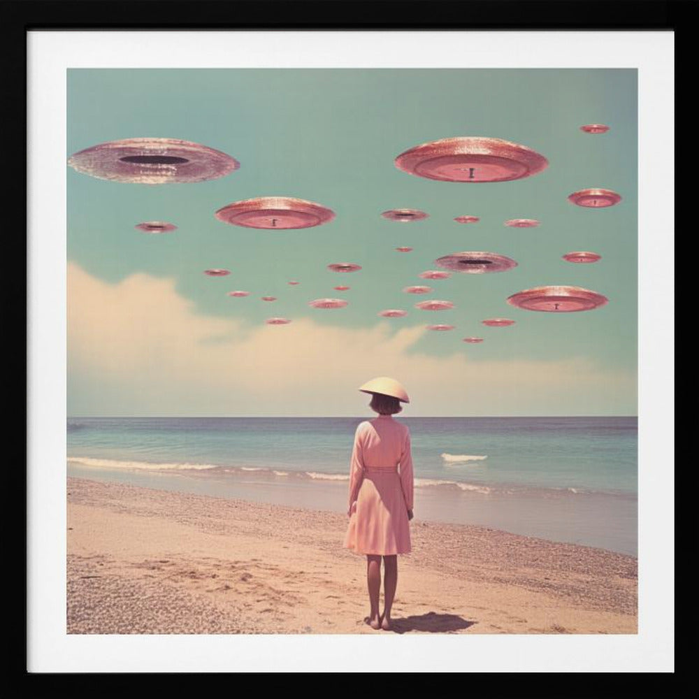 Space Beach Collage Art - Poster / Art Print