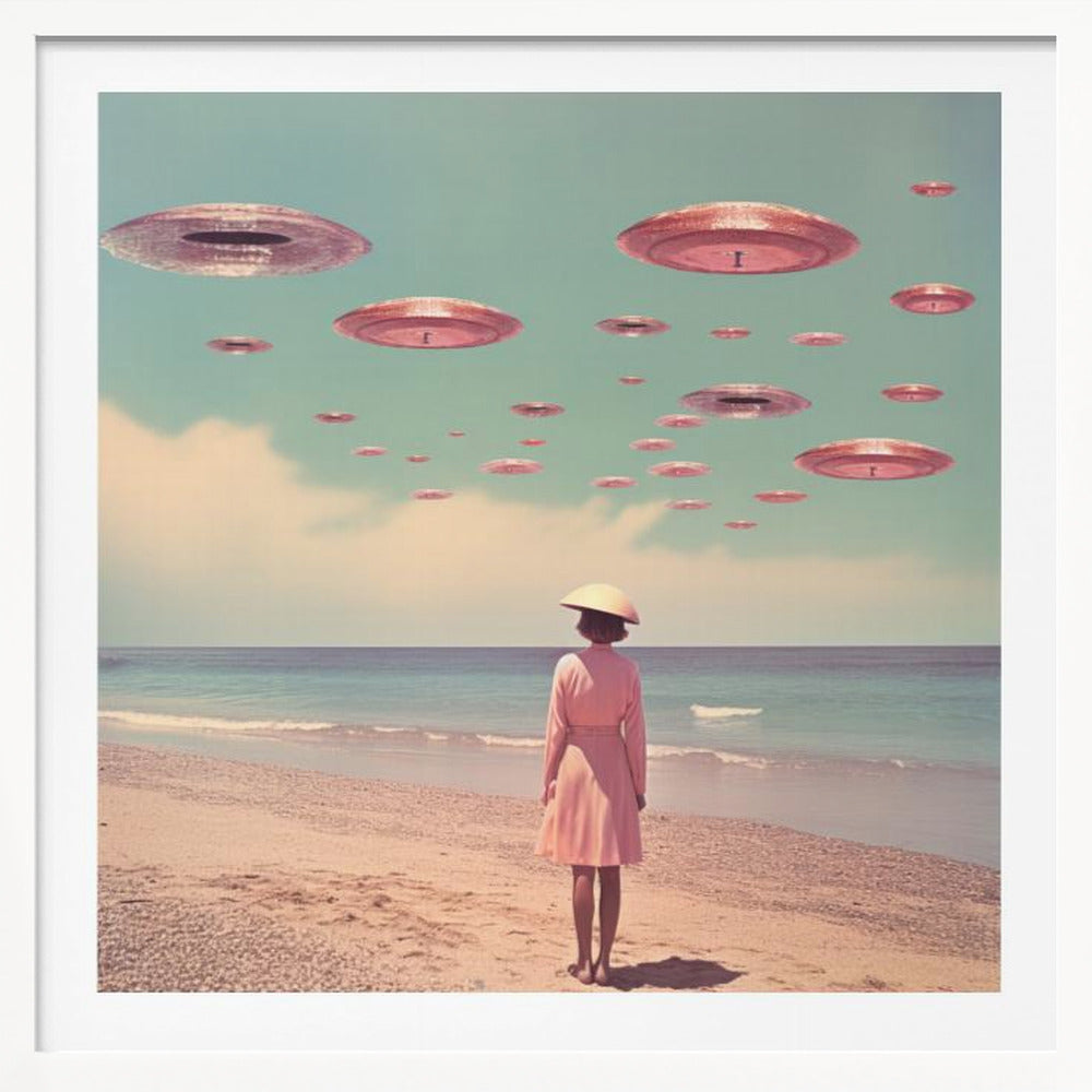 Space Beach Collage Art - Poster / Art Print