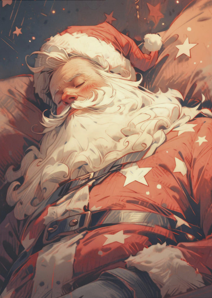 Sleeping Santa - Poster / Art Print