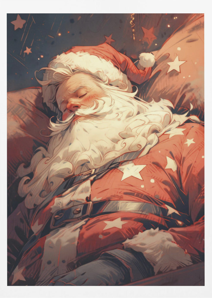 Sleeping Santa - Poster / Art Print