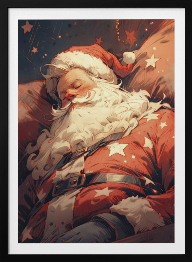 Sleeping Santa - Poster / Art Print