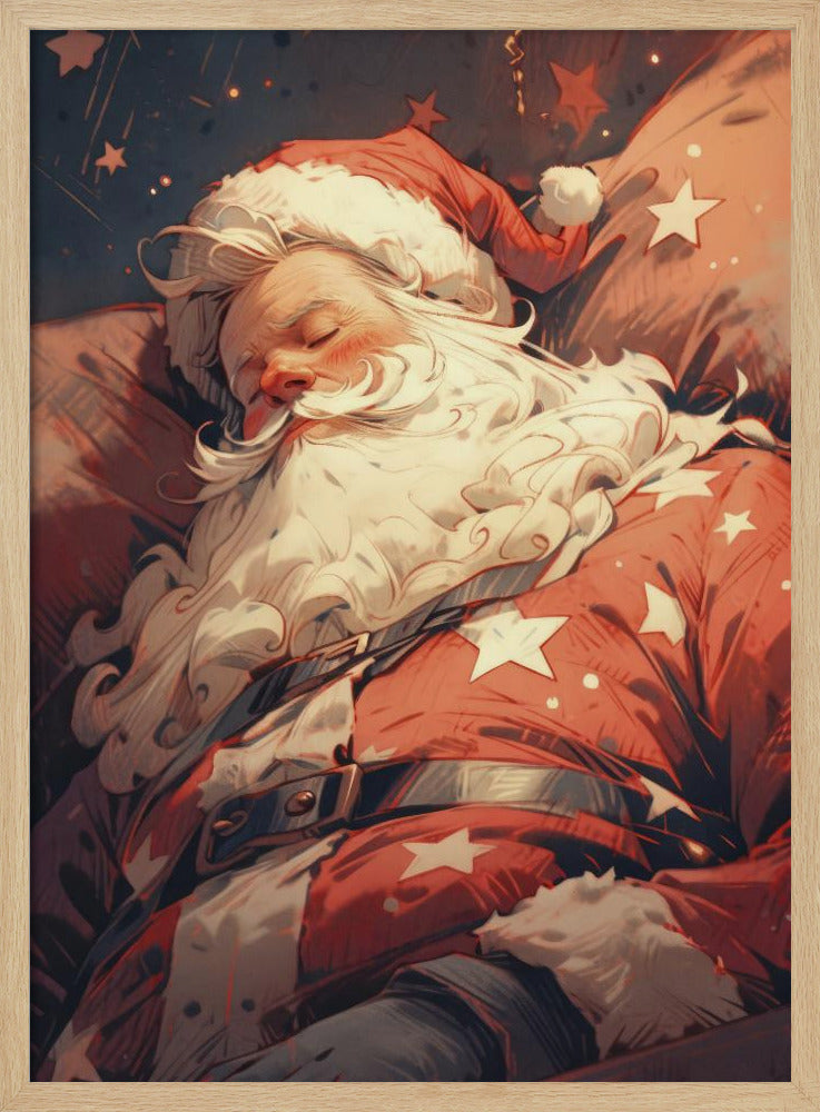 Sleeping Santa - Poster / Art Print