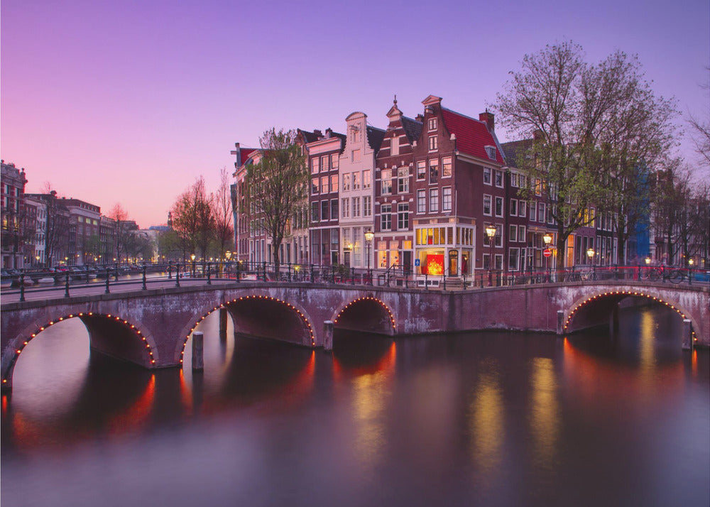 Amsterdam: Atardecer en el canal - Poster / Art Print