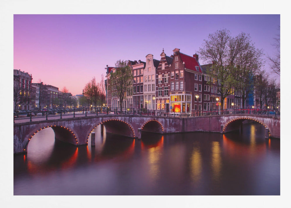 Amsterdam: Atardecer en el canal - Poster / Art Print