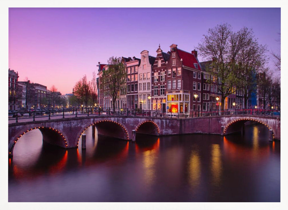 Amsterdam: Atardecer en el canal - Poster / Art Print