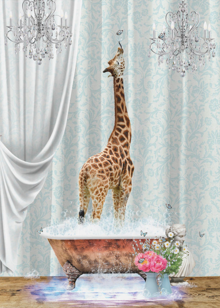 Giraffe & Bubbles - Poster / Art Print