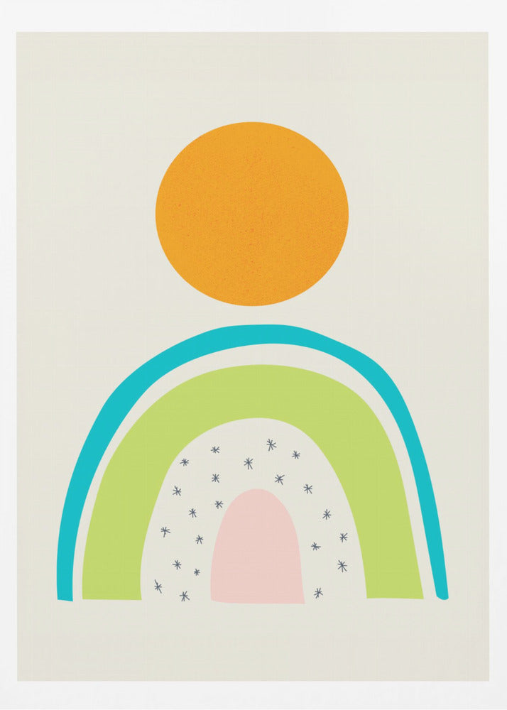 Minimal Mountain and Sun - Poster / Art Print