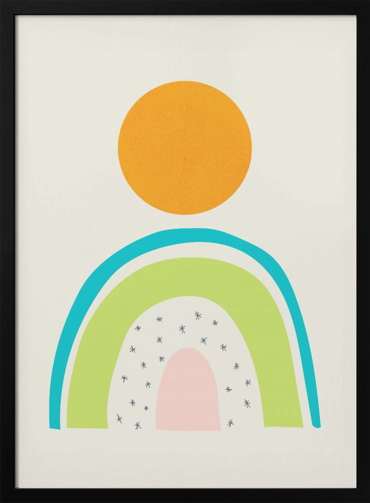 Minimal Mountain and Sun - Poster / Art Print