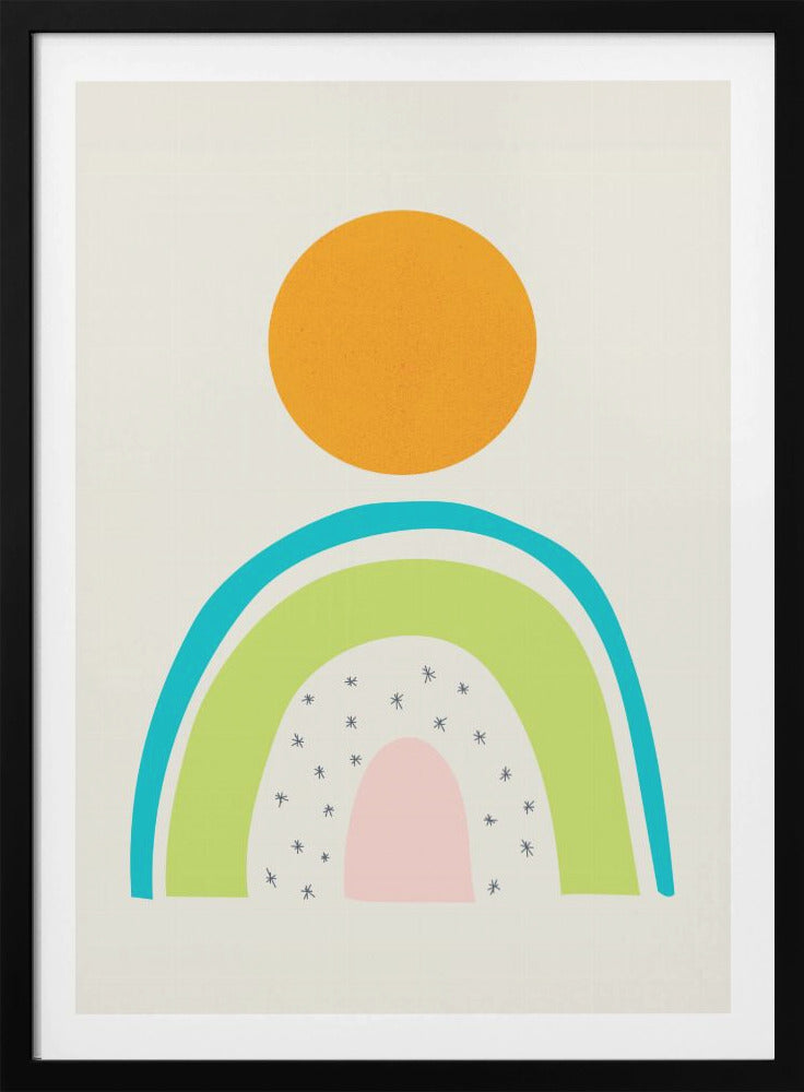 Minimal Mountain and Sun - Poster / Art Print