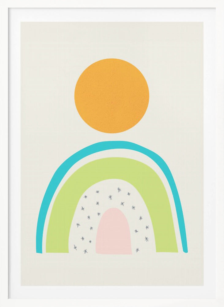 Minimal Mountain and Sun - Poster / Art Print