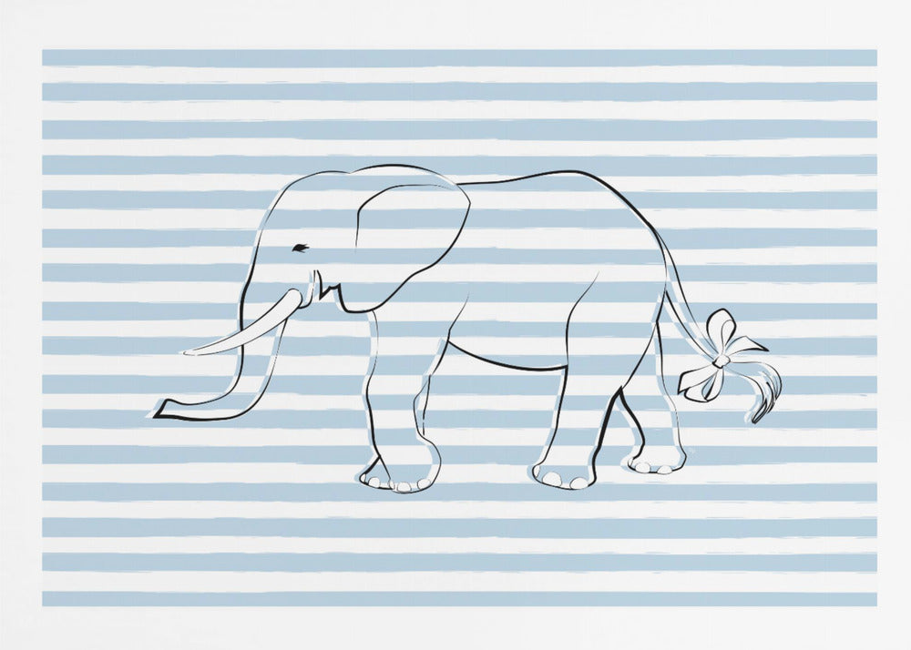 Stripe Elephant - Poster / Art Print