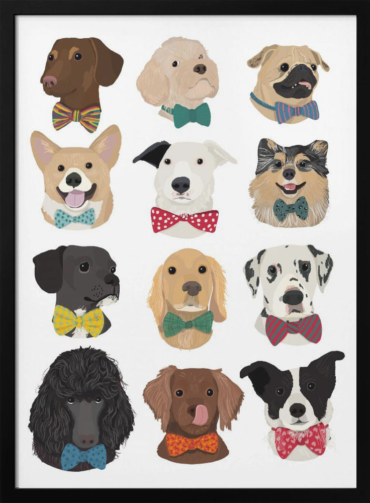 Dog In Bow - Poster / Art Print