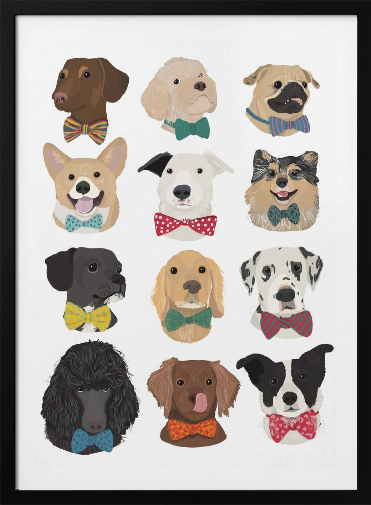 Dog In Bow - Poster / Art Print