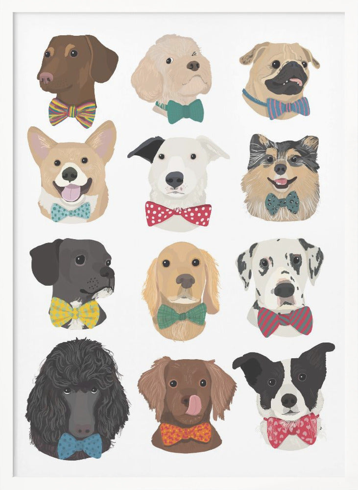 Dog In Bow - Poster / Art Print