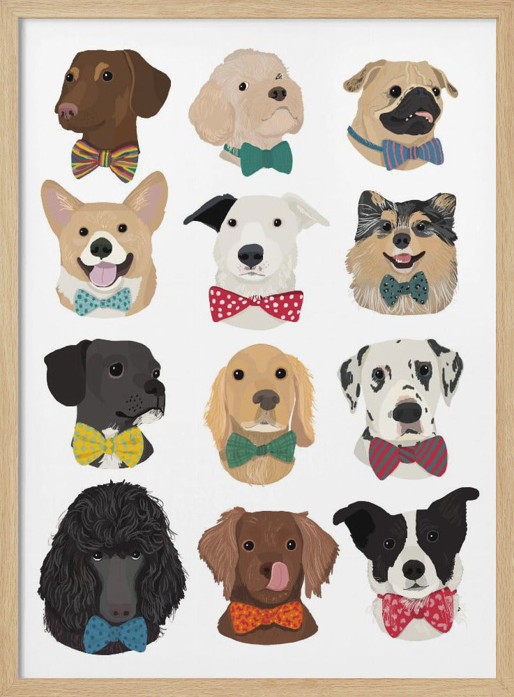 Dog In Bow - Poster / Art Print