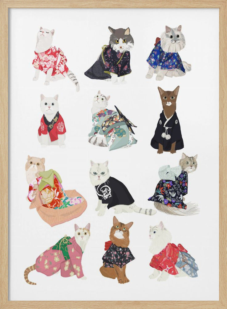 Cat In Kimono - Poster / Art Print