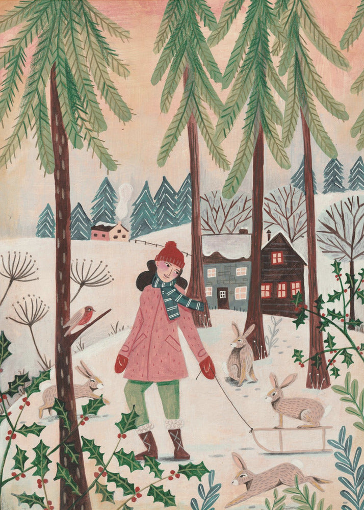 Walking in the snow - Poster / Art Print