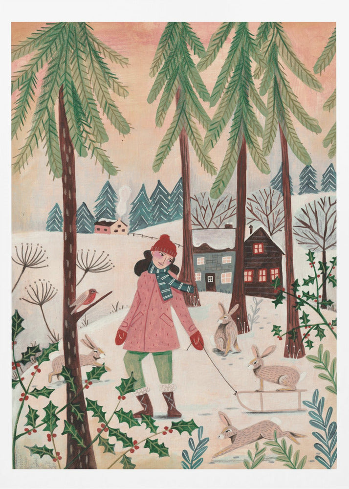 Walking in the snow - Poster / Art Print