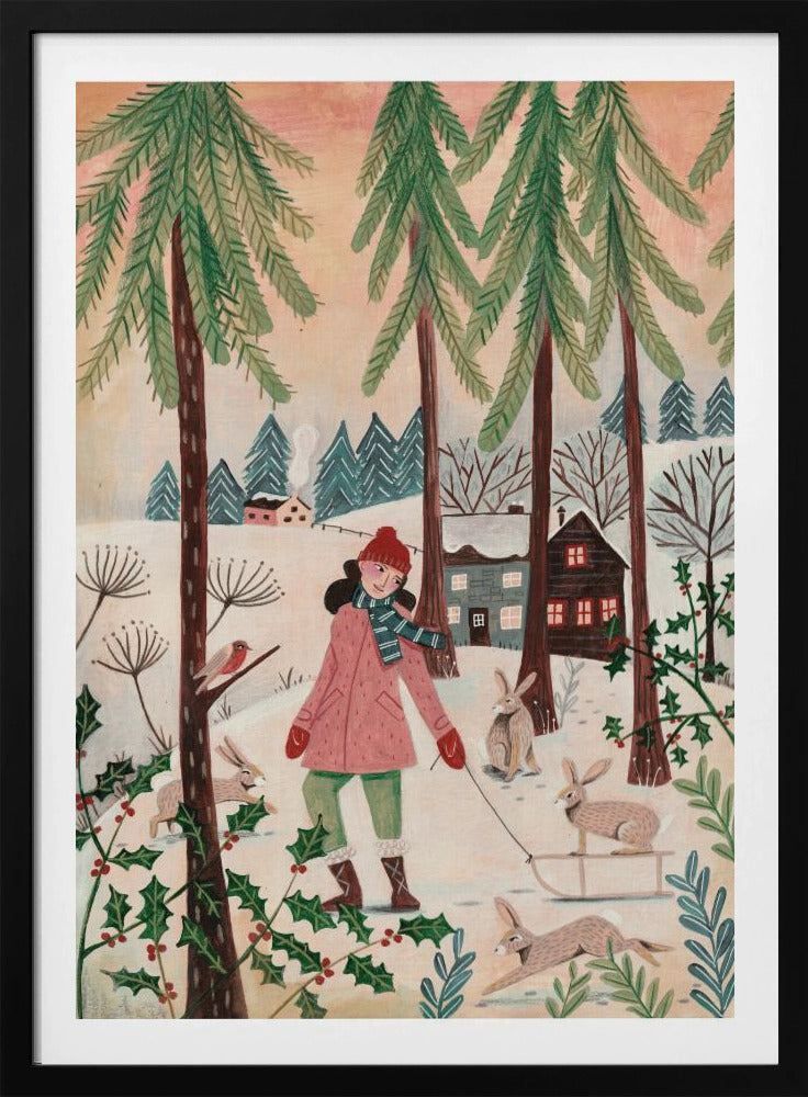 Walking in the snow - Poster / Art Print