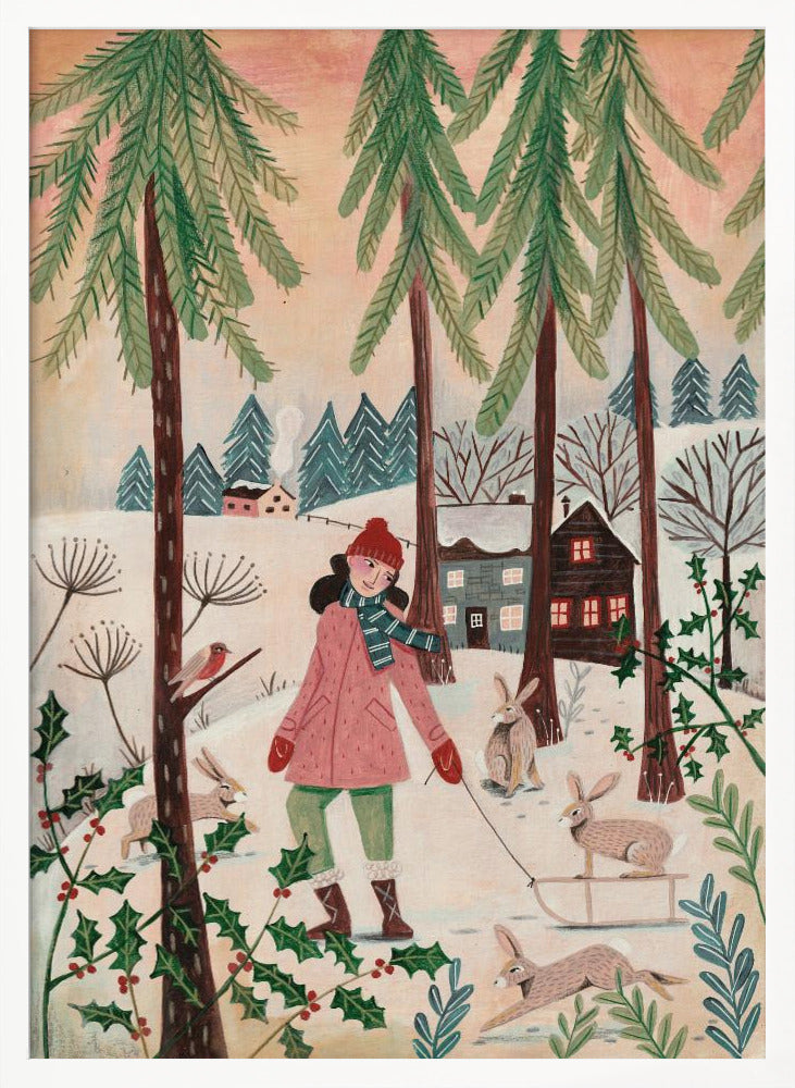 Walking in the snow - Poster / Art Print