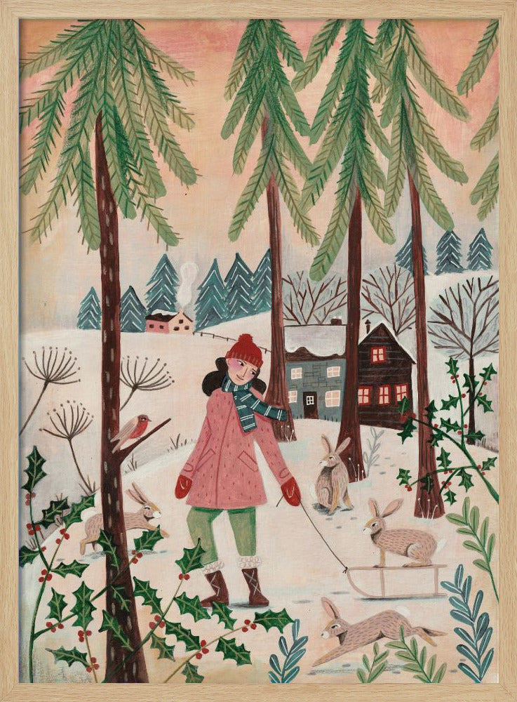 Walking in the snow - Poster / Art Print