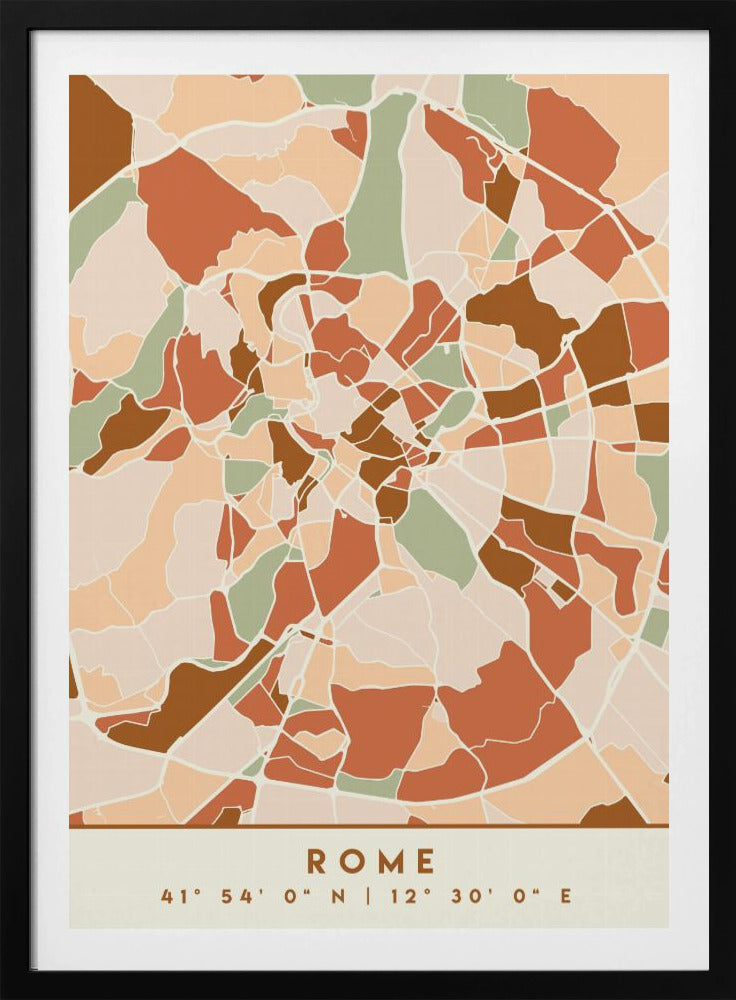 Black Maps Earth Tones 72 - Poster / Art Print