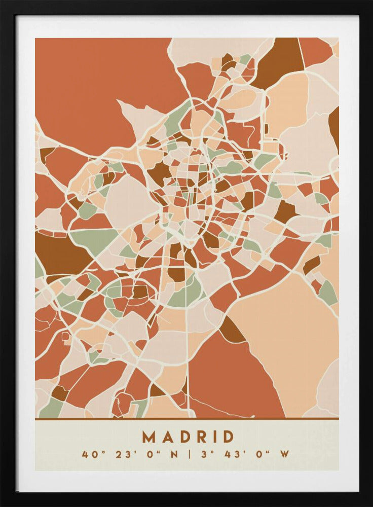 Black Maps Earth Tones 44 - Poster / Art Print