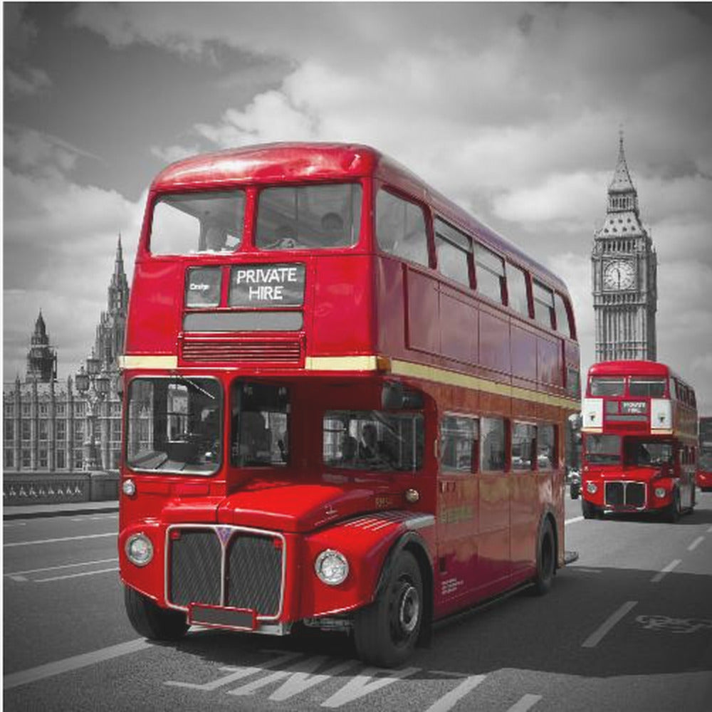 LONDON Red Buses on Westminster Bridge - Poster / Art Print