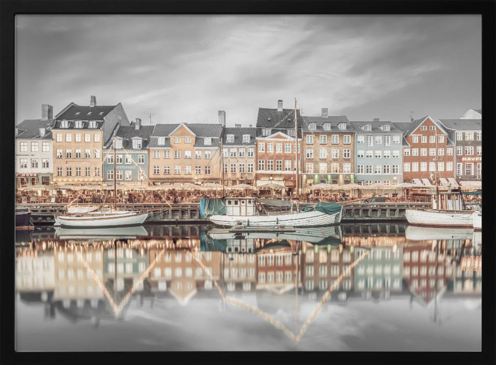 COPENHAGEN VINTAGE Nyhavn Idyllic Evening Impression - Poster / Art Print