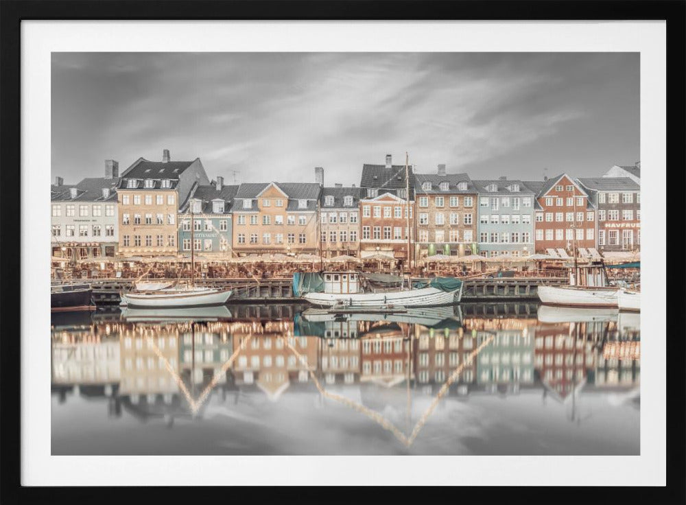 COPENHAGEN VINTAGE Nyhavn Idyllic Evening Impression - Poster / Art Print