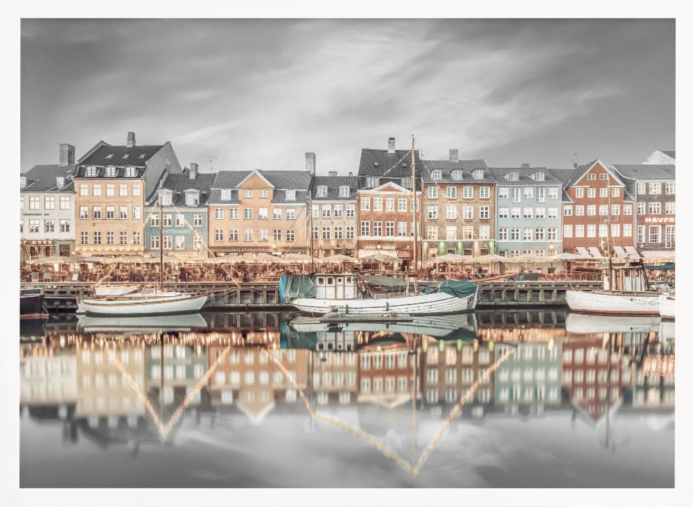 COPENHAGEN VINTAGE Nyhavn Idyllic Evening Impression - Poster / Art Print