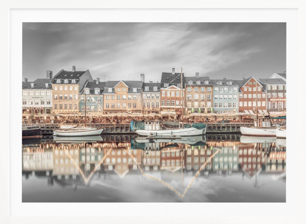 COPENHAGEN VINTAGE Nyhavn Idyllic Evening Impression - Poster / Art Print