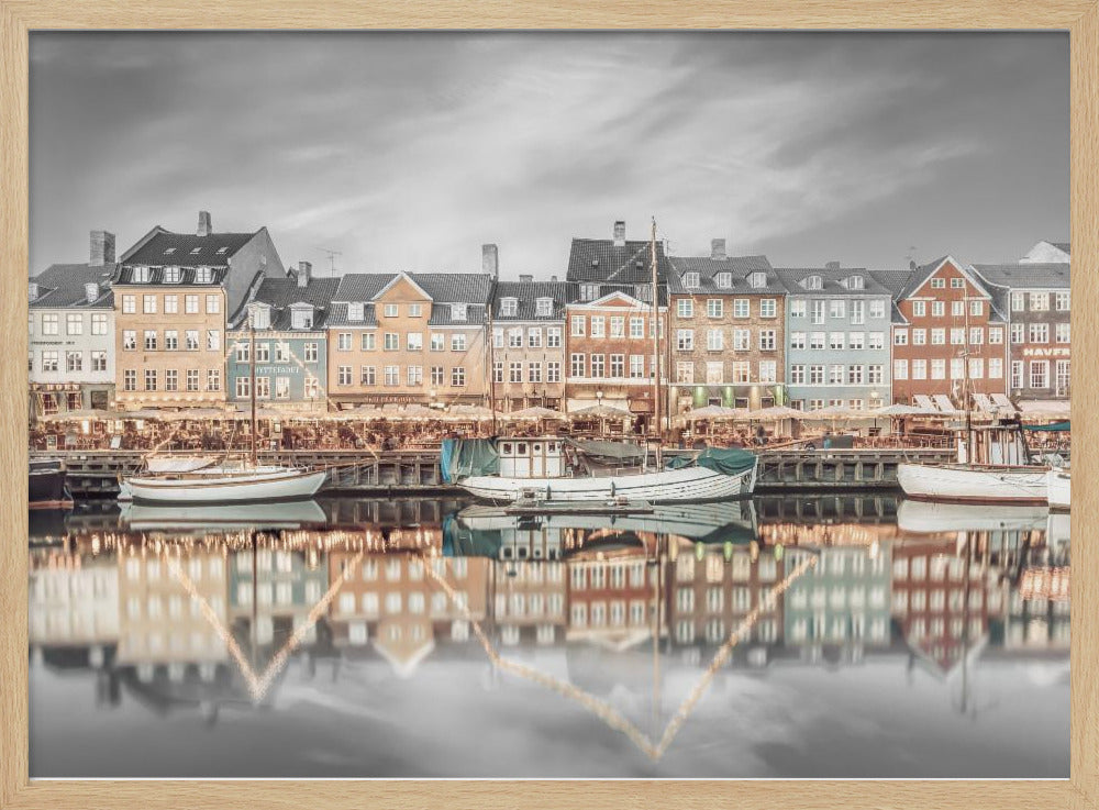 COPENHAGEN VINTAGE Nyhavn Idyllic Evening Impression - Poster / Art Print