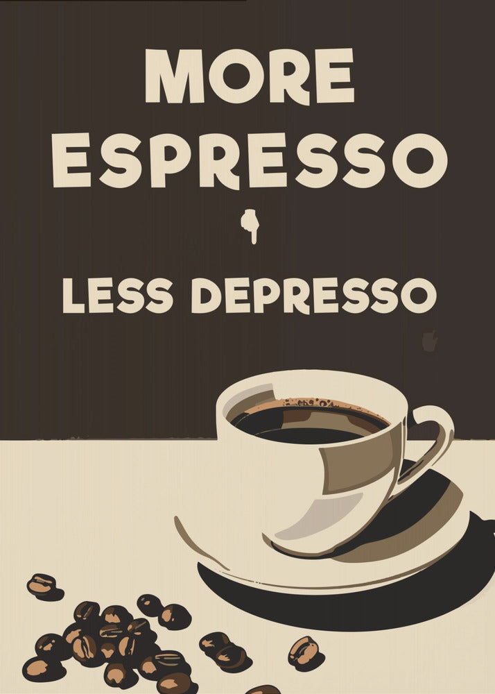 More Espresso - Less Depresso - Poster / Art Print