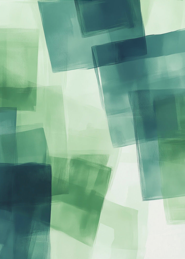 Green Squares - Poster / Art Print