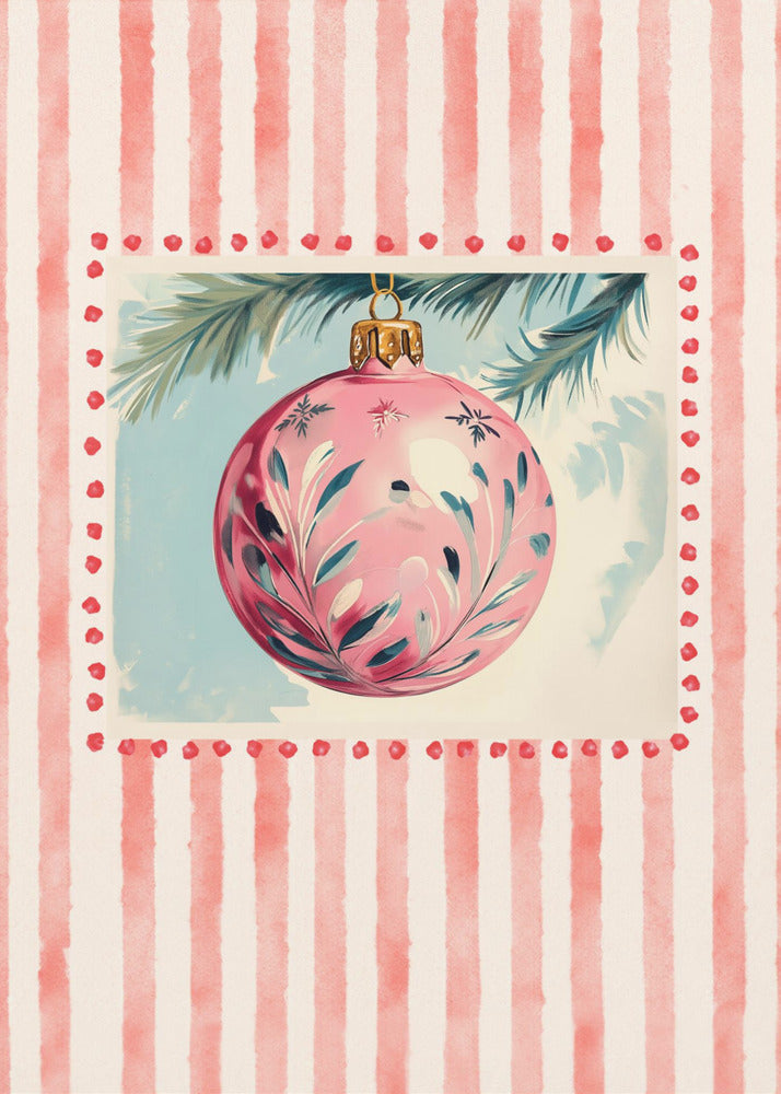 Pink Christmas Bauble - Poster / Art Print