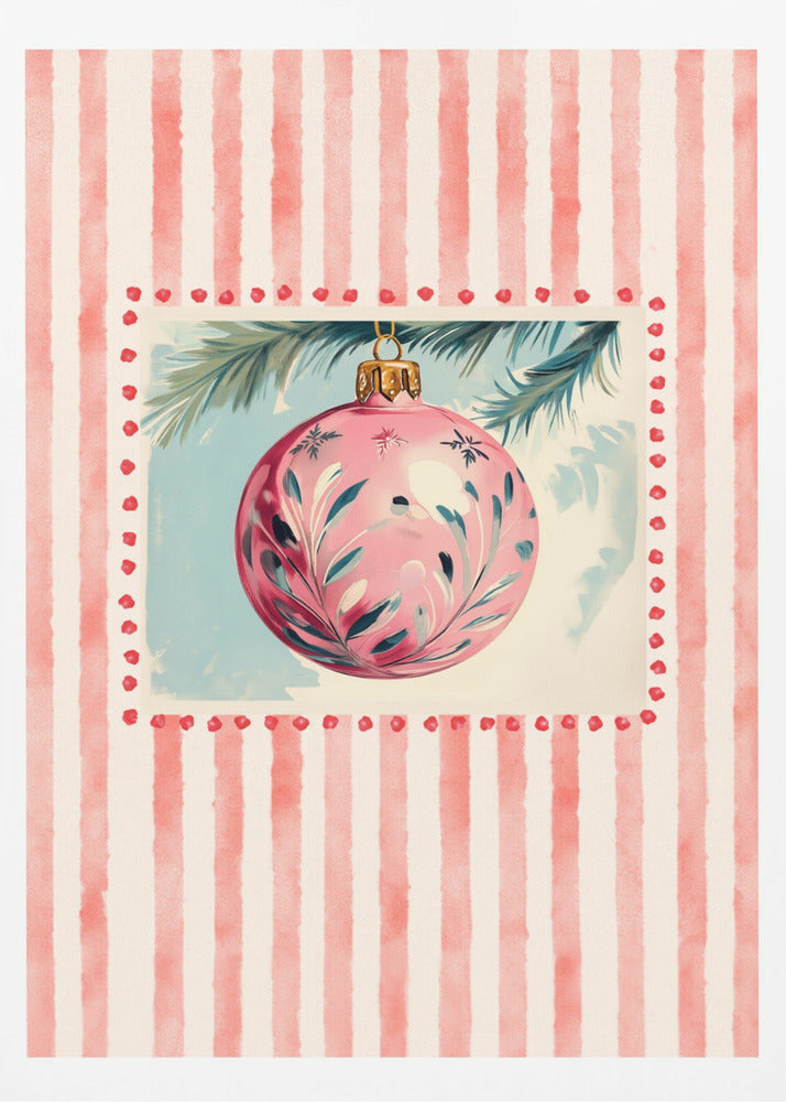 Pink Christmas Bauble - Poster / Art Print