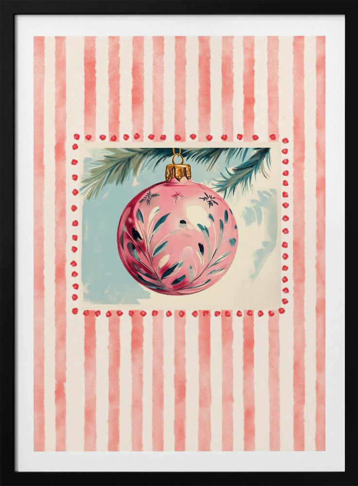 Pink Christmas Bauble - Poster / Art Print