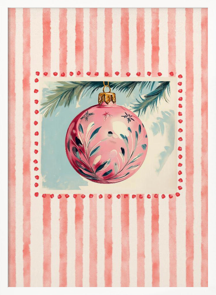 Pink Christmas Bauble - Poster / Art Print