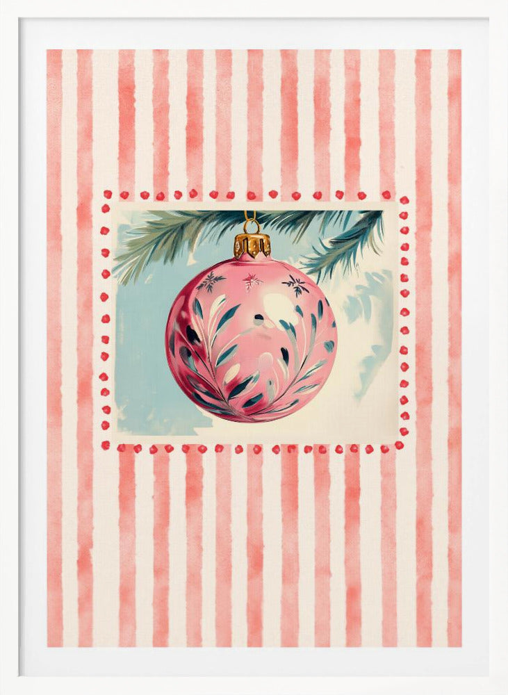 Pink Christmas Bauble - Poster / Art Print