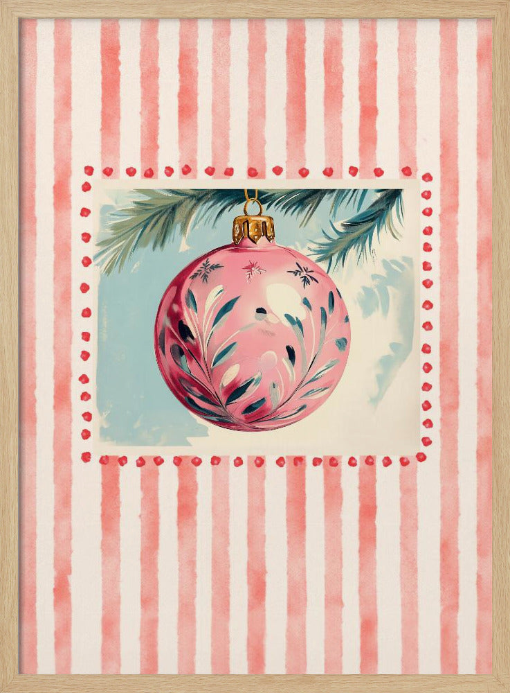 Pink Christmas Bauble - Poster / Art Print