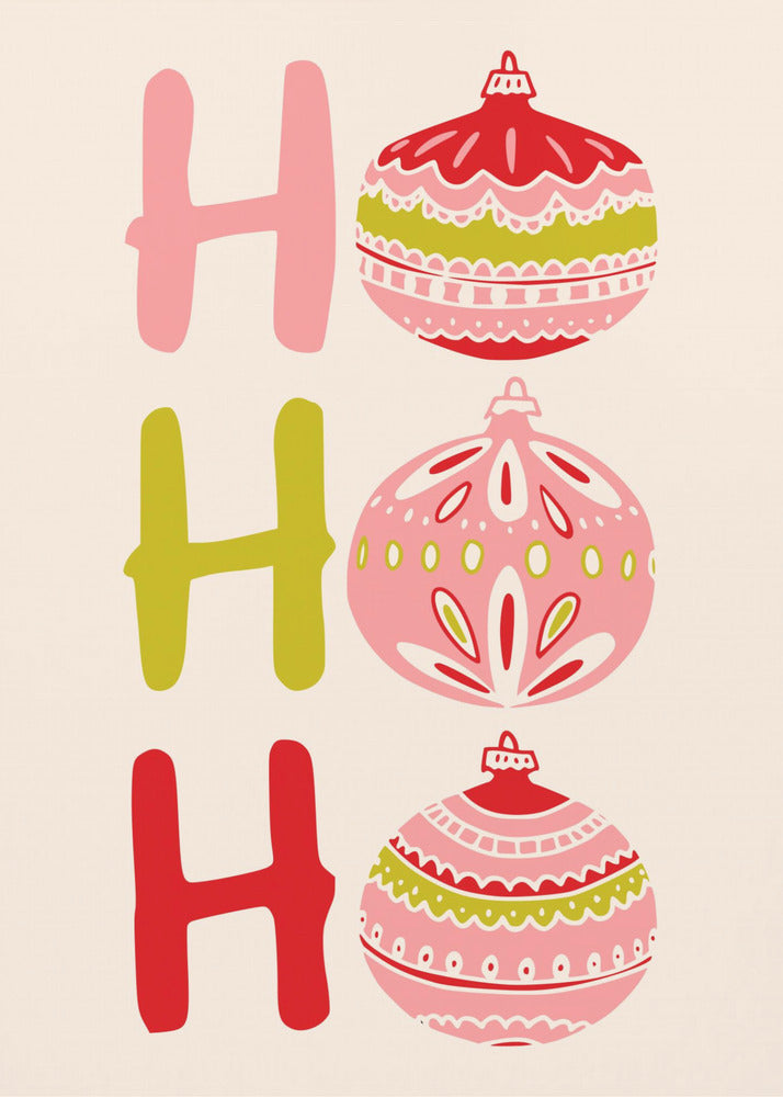 HoHoHo Cheerful little Christmas Illustration - Poster / Art Print