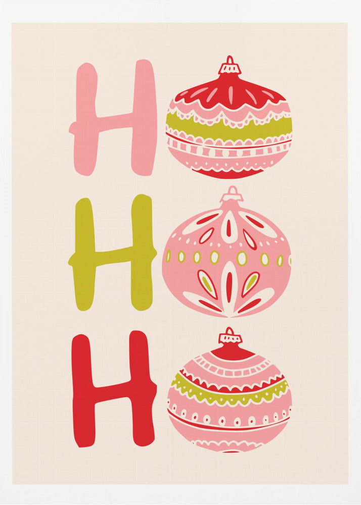 HoHoHo Cheerful little Christmas Illustration - Poster / Art Print