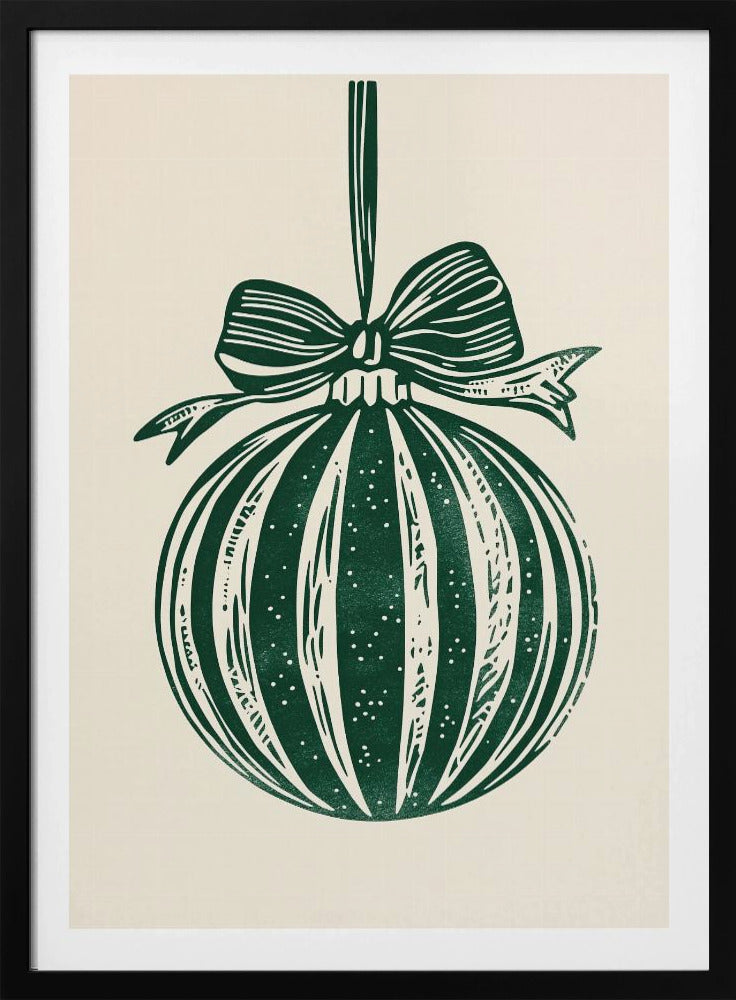 Christmas Ornament Green Illustration - Poster / Art Print