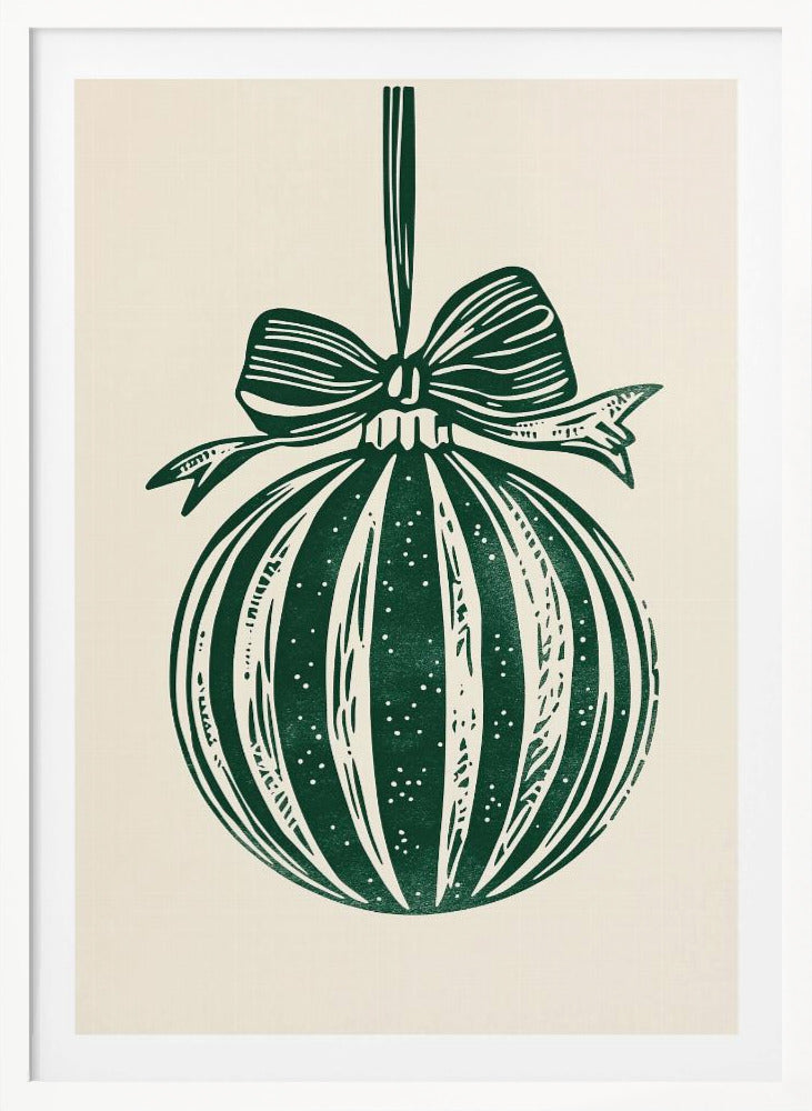 Christmas Ornament Green Illustration - Poster / Art Print